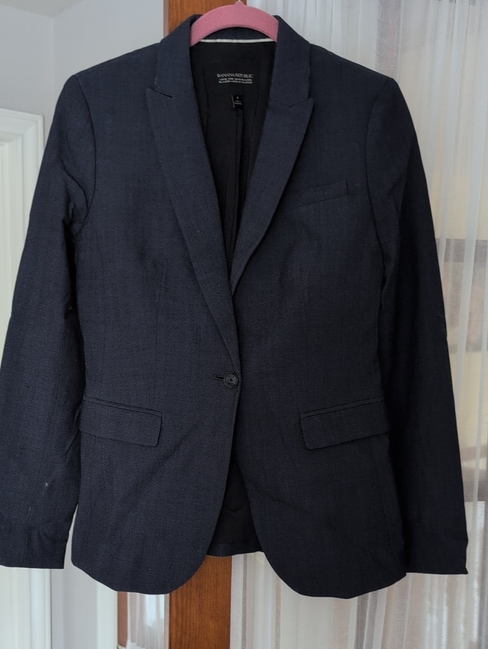 Banana Republic Women's Dark Navy One-Button Blazer Size 4